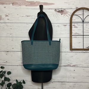 Thirty One 31 Little Dreamer Dotty Weave Purse Handbag Teal